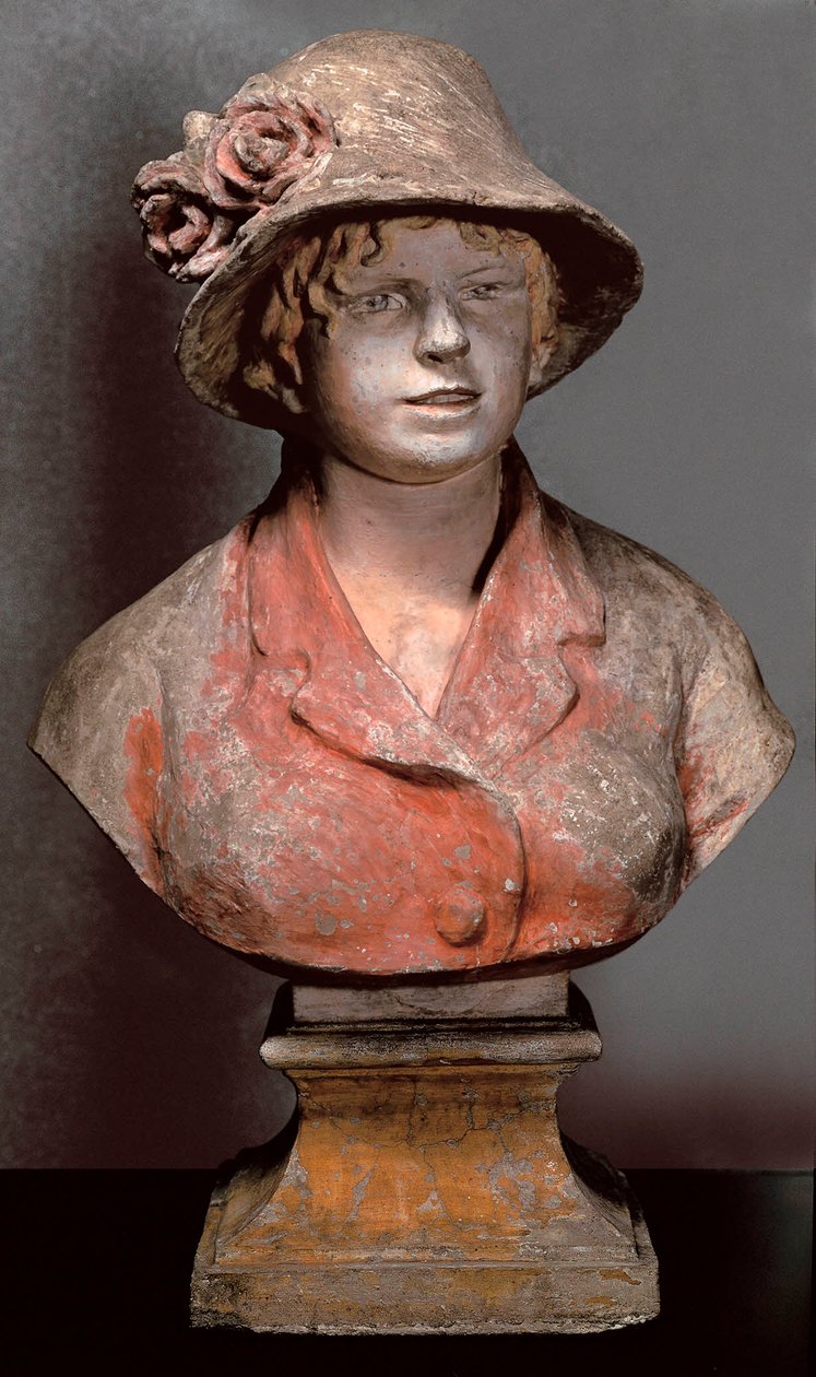 Aline Charigot heykeli, Bayan Renoir, 1900 c. (çok renkli alçı) by Pierre Auguste Renoir