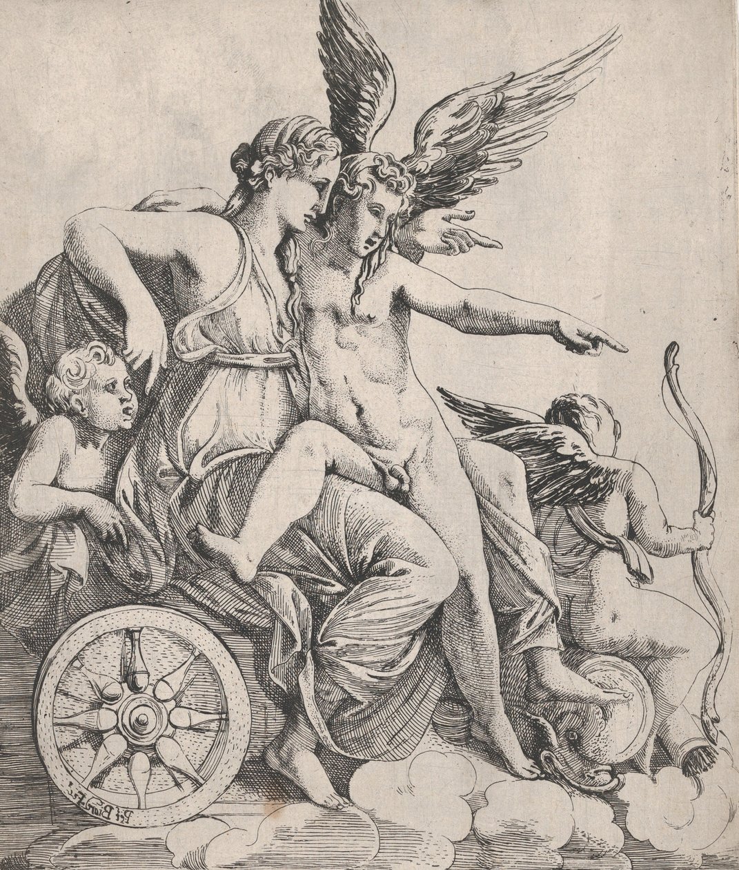 Bir Savaş Arabasında Venüs ve Aşk Tanrısı, 1607-61. by Pierre Biard