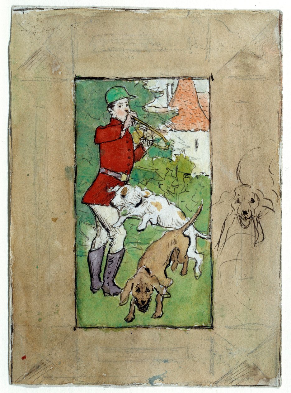 Köpeklerini Çizen Bir Avcı, Pierre Bonnard by Pierre Bonnard