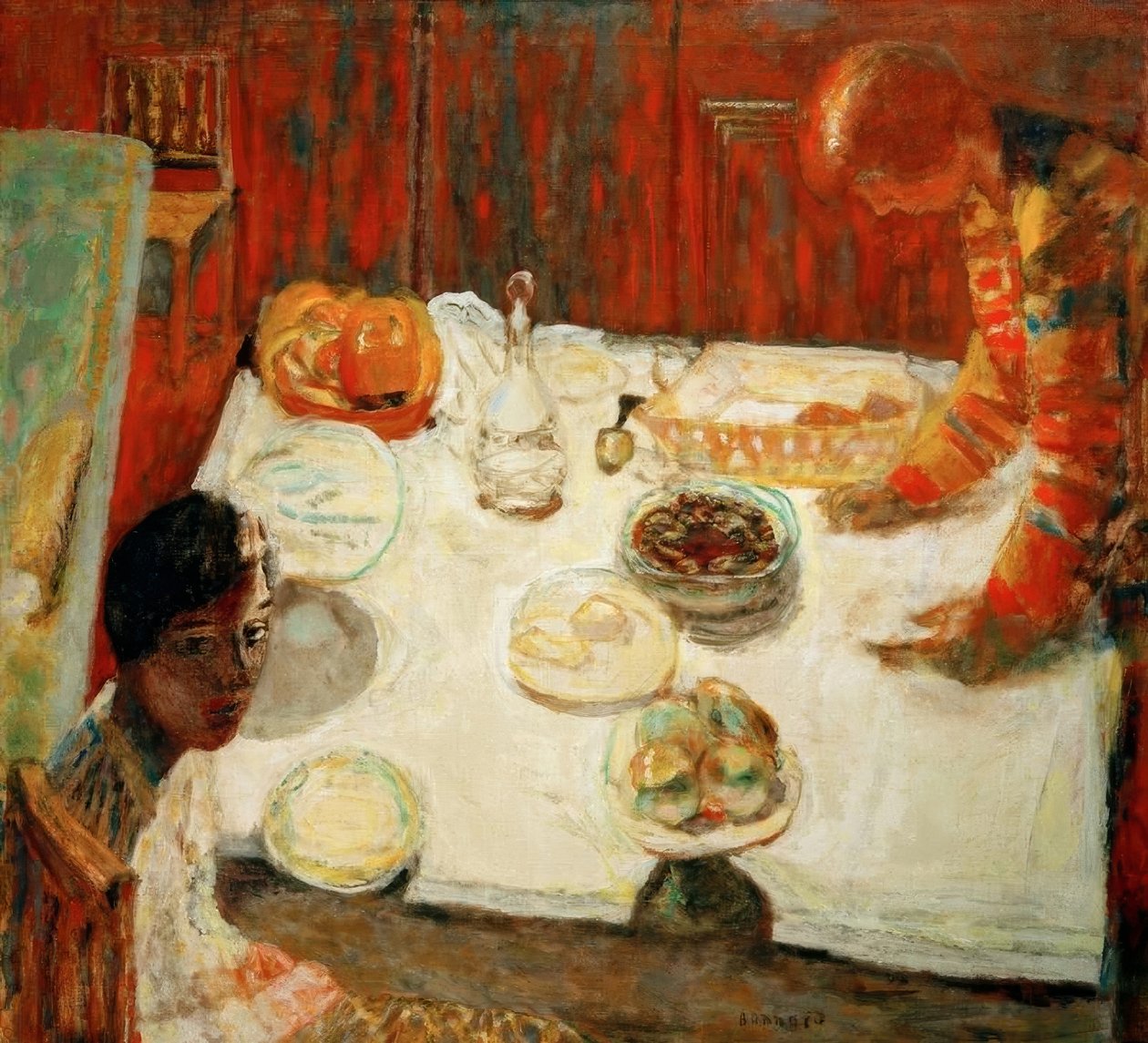 beyaz masa örtüsü by Pierre Bonnard
