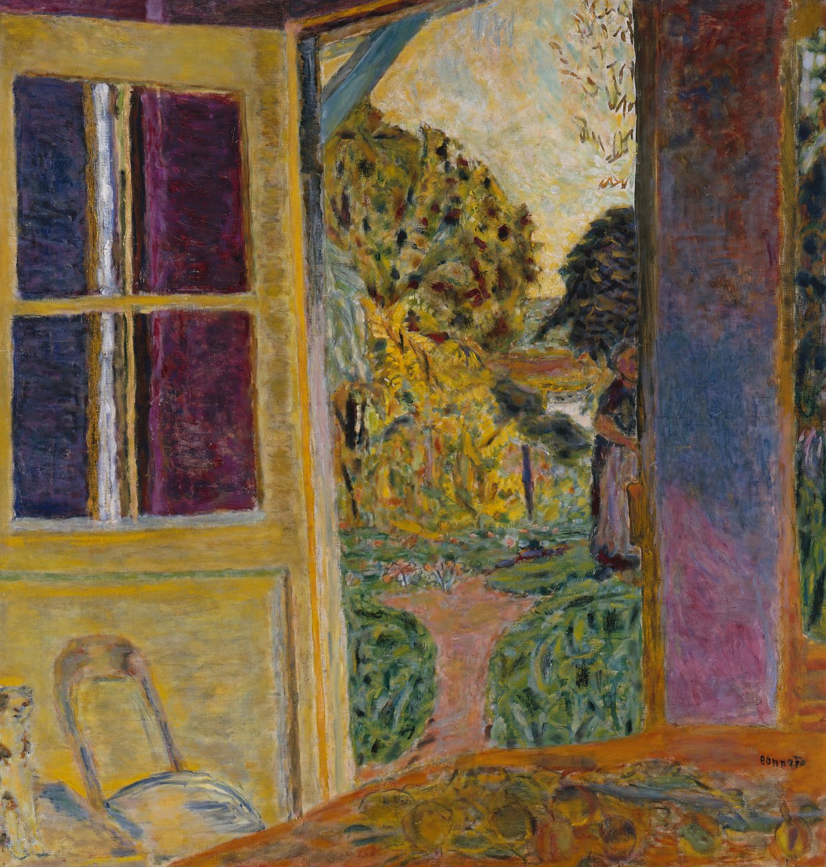 Bahçeye açılan kapı, 1924 civarı (tuval üzerine yağlı boya) by Pierre Bonnard