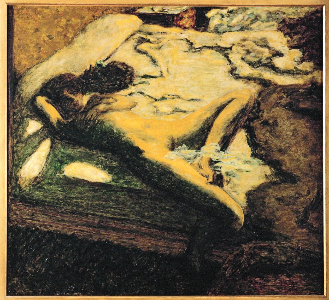 Yatağında uyuklayan kadın ... (tuval üzerine resim) by Pierre Bonnard