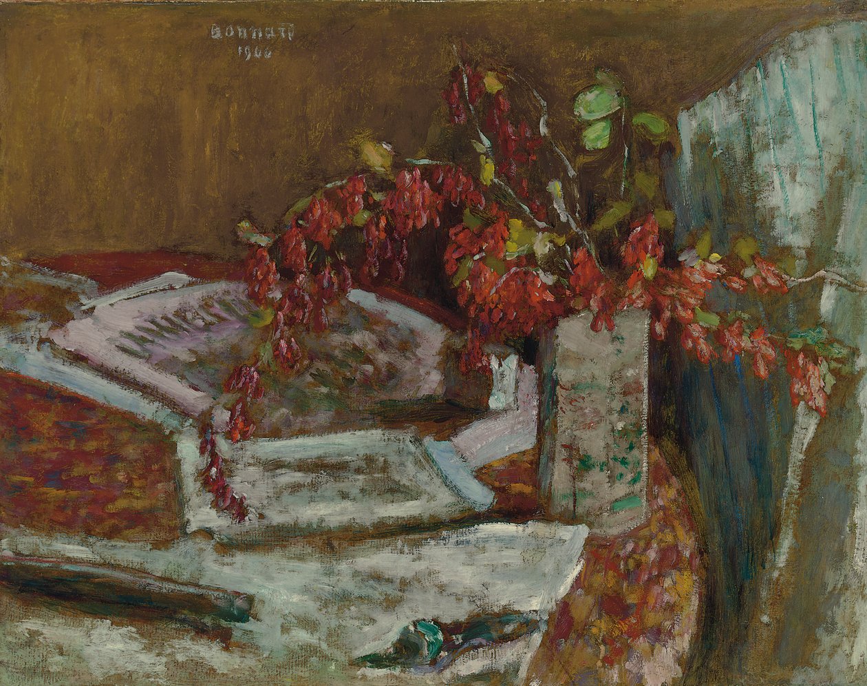 Masada Çiçek Buketi; Bir Masada Çiçek Buketi by Pierre Bonnard