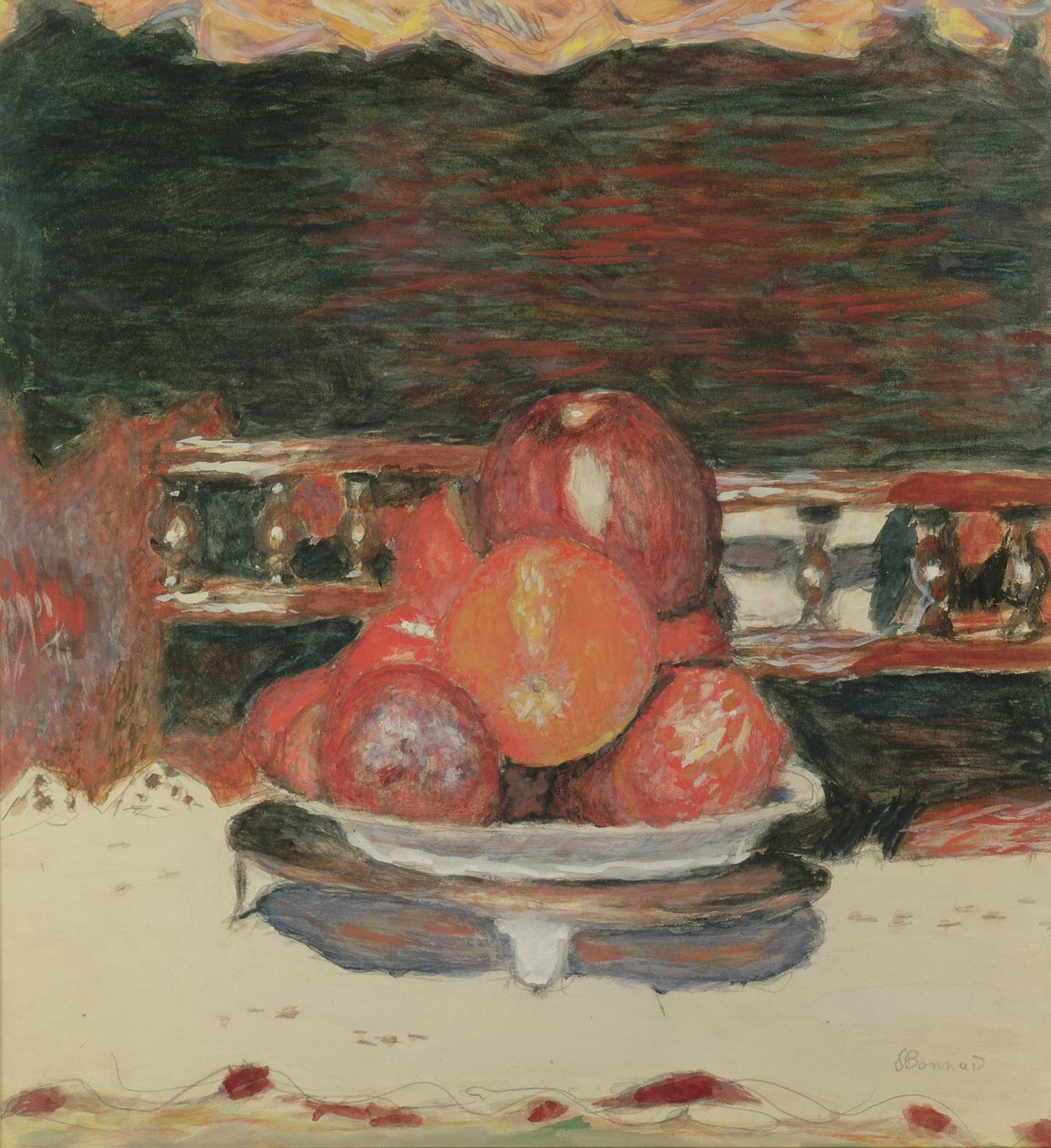 Fruit, Dark Harmony, c.1930 (kağıt üzerine guaj & wc) by Pierre Bonnard