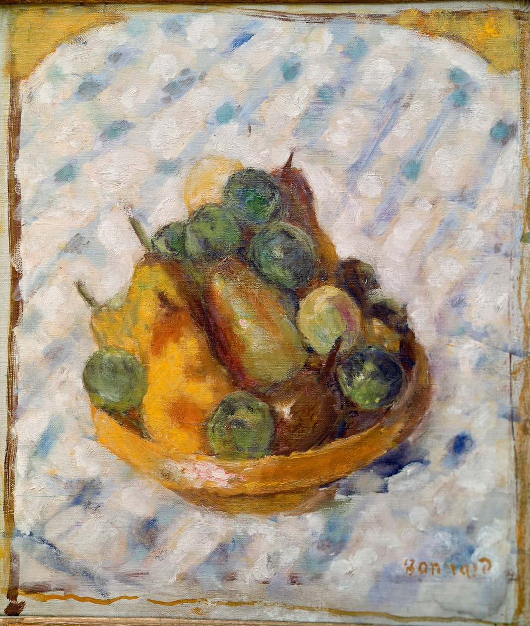 Meyve armut ve erik natürmort. Tablo Pierre Bonnard (1867-1947) 1920 Zürih, Koleksiyon Gustav Zumsteg by Pierre Bonnard