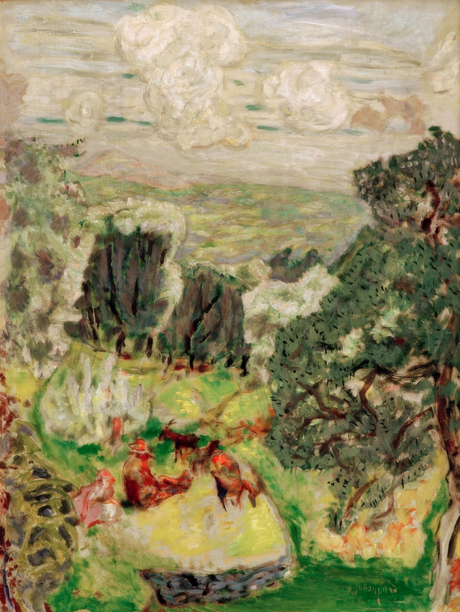 Zeytinlik; keçi ile manzara by Pierre Bonnard