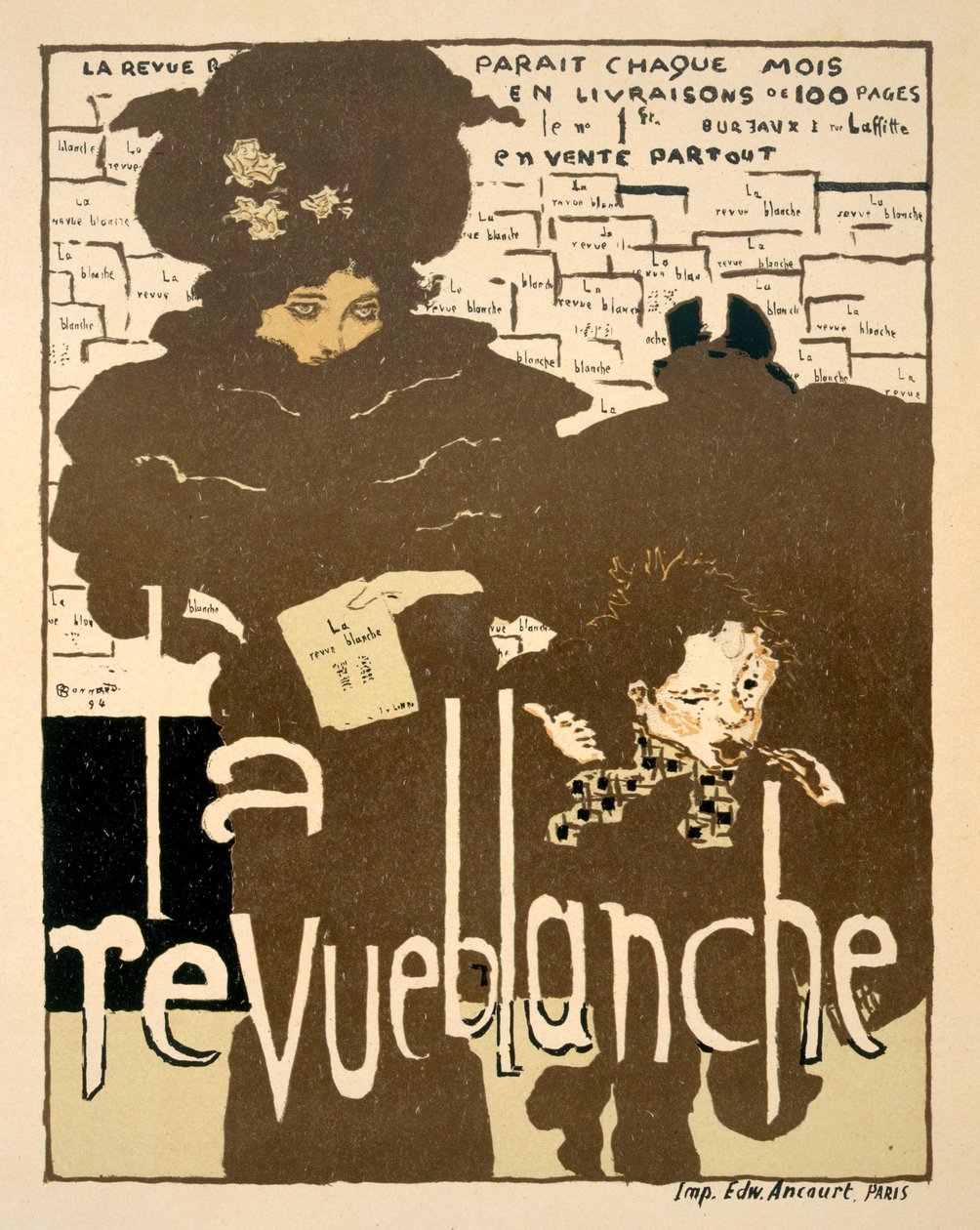 La Revue Blanche, ünlü aylık derginin ilk sayısının reklamını yapan afiş, 1894 by Pierre Bonnard