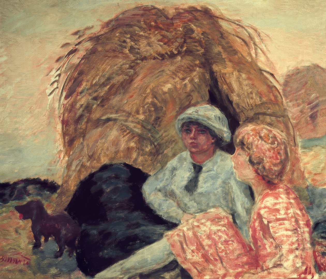 Öğütme taşı (Madame Marthe Bonnard ve arkadaşı) by Pierre Bonnard