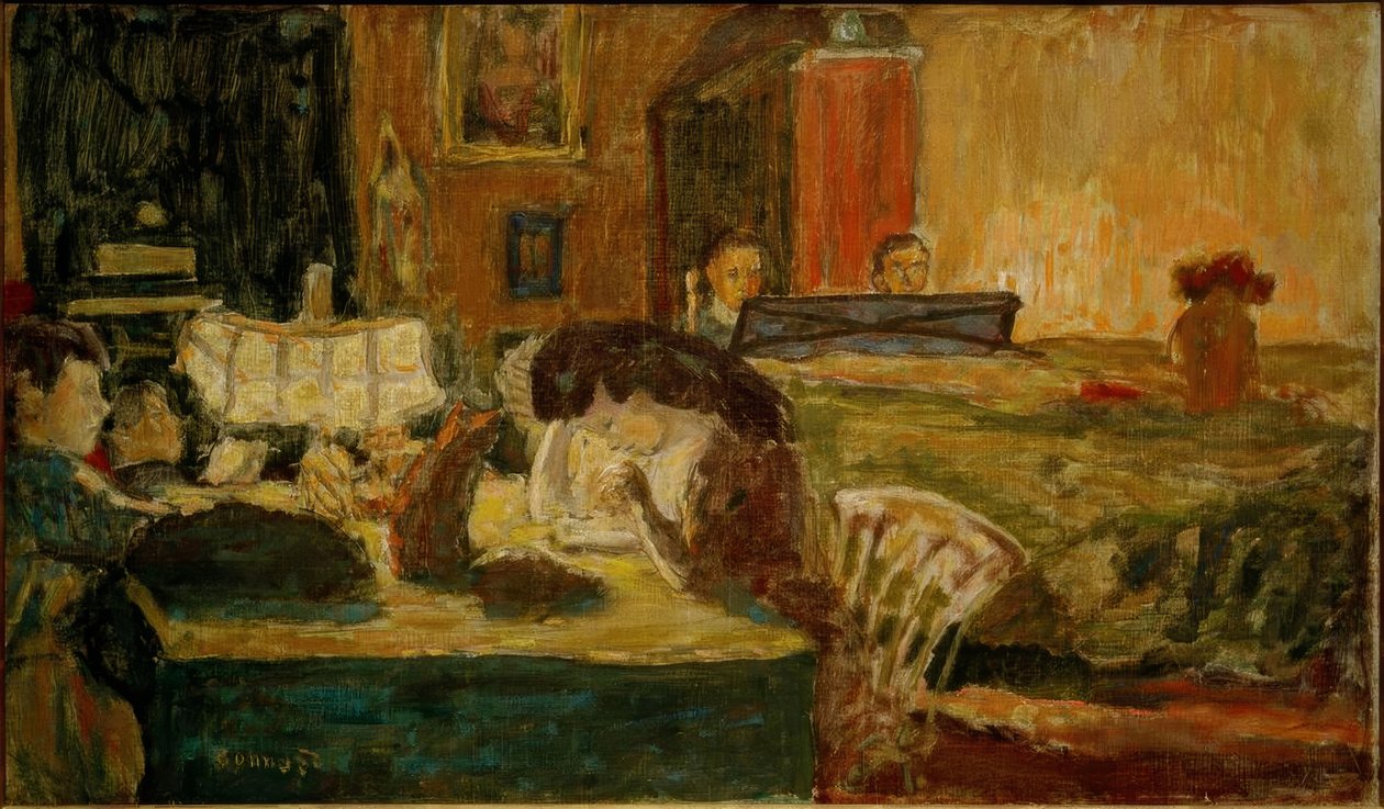 Oturma odasında akşam (Famille Terrasse) by Pierre Bonnard