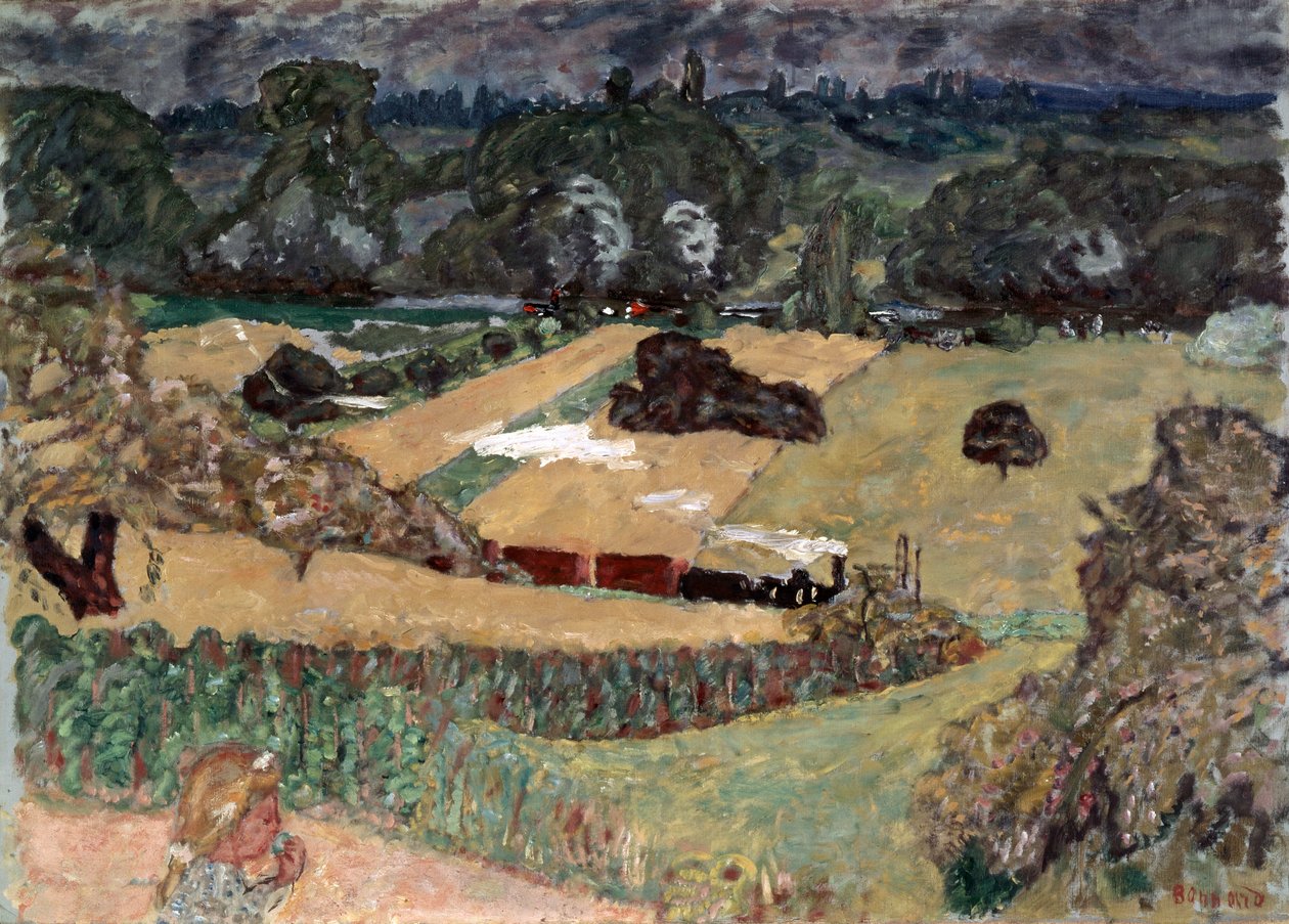 Yük Treni ile Manzara, 1909. by Pierre Bonnard