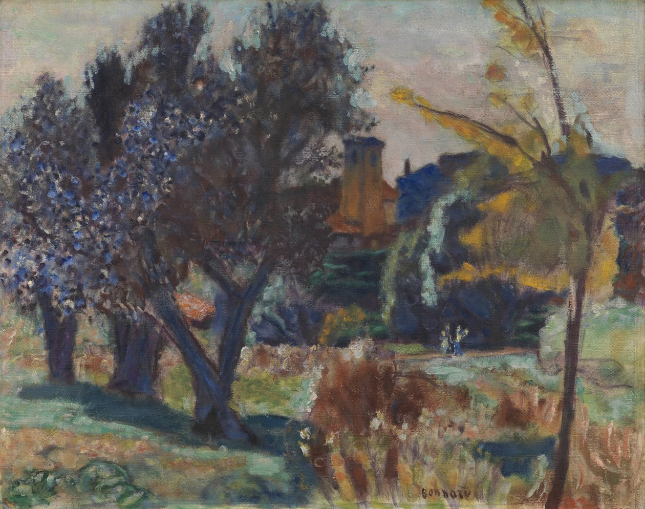 Zeytin Ağaçları ve Şapelli Manzara, 1924 dolayları (tuval üzerine yağlı boya) by Pierre Bonnard
