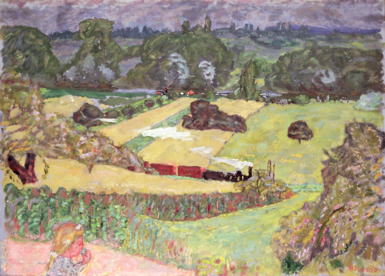Yük treni ile manzara, 1909 by Pierre Bonnard