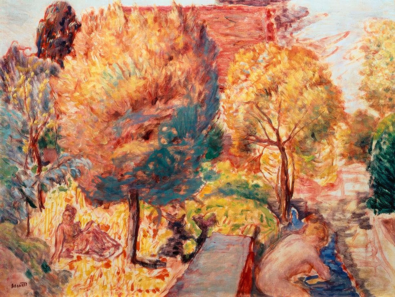 Yıkananlar ile manzara by Pierre Bonnard