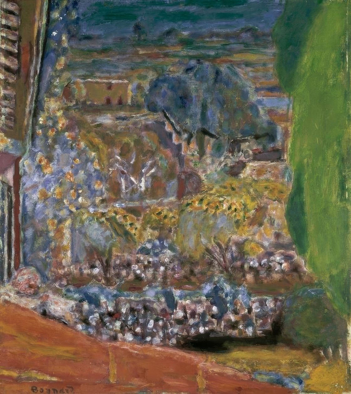 Kırmızı çatılı manzara by Pierre Bonnard