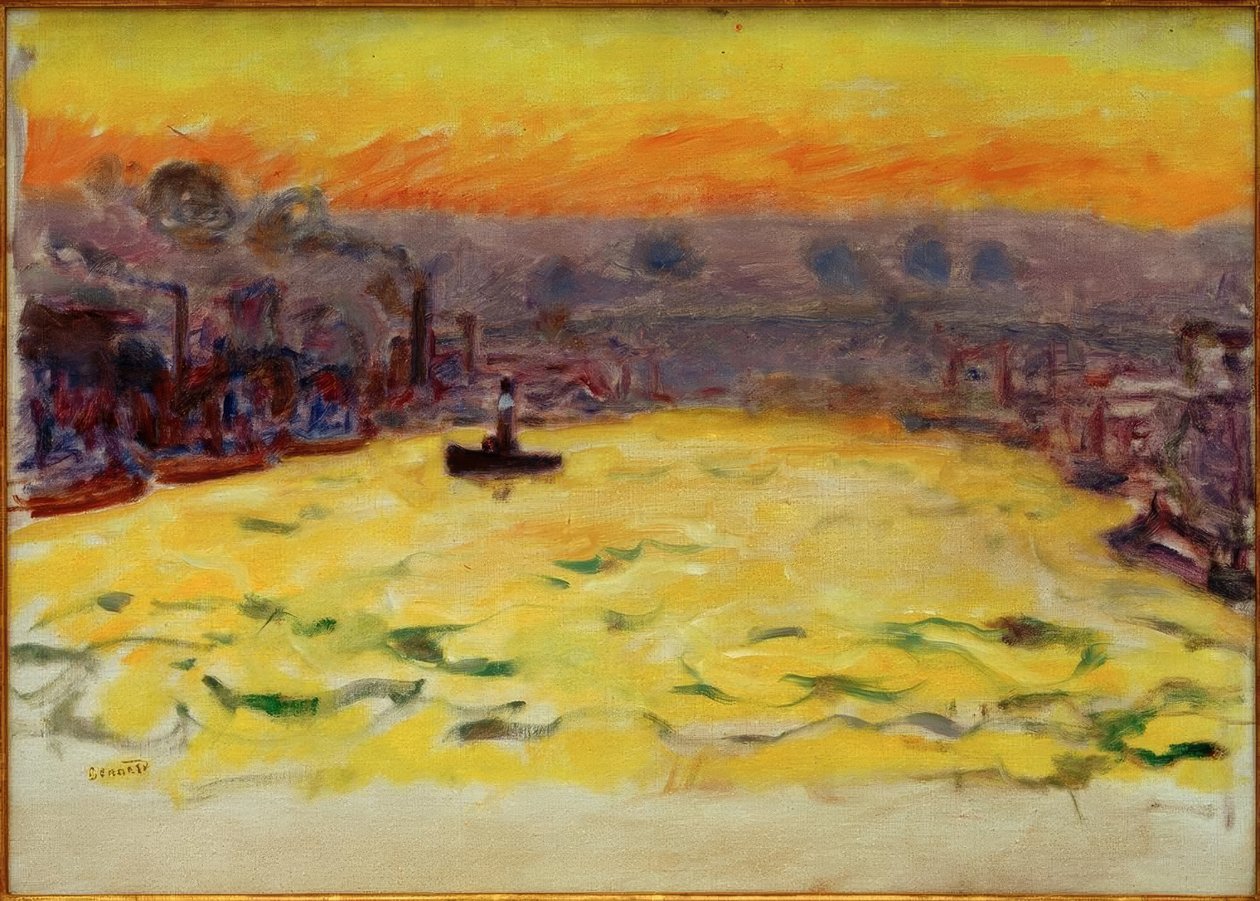 Liman, batan güneş by Pierre Bonnard