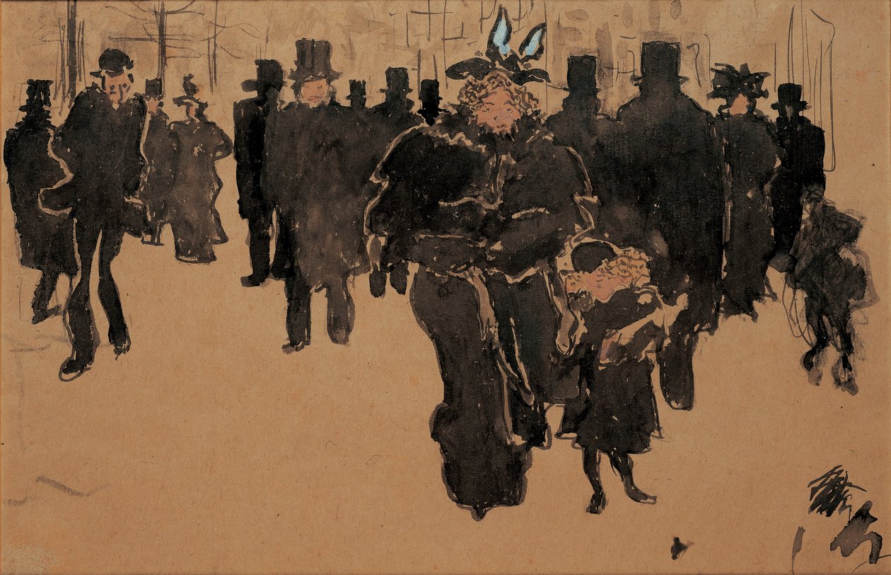 Le boulevard, c.1890 (sulu boya, mürekkep ve devetüyü kağıda yıkama) by Pierre Bonnard