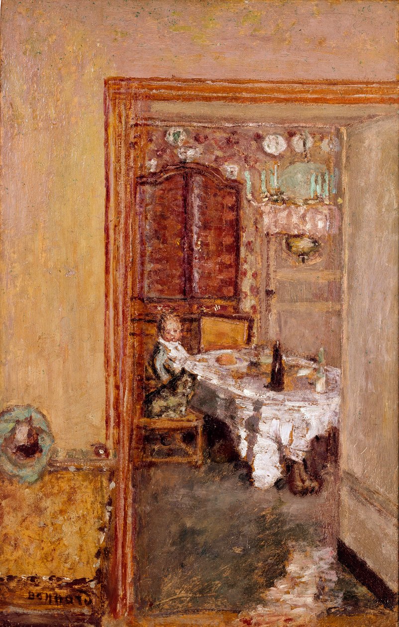 Yemek odasındaki küçük çocuk. Tablo Pierre Bonnard (1867-1947) 1898 İngiliz Özel Koleksiyonu by Pierre Bonnard