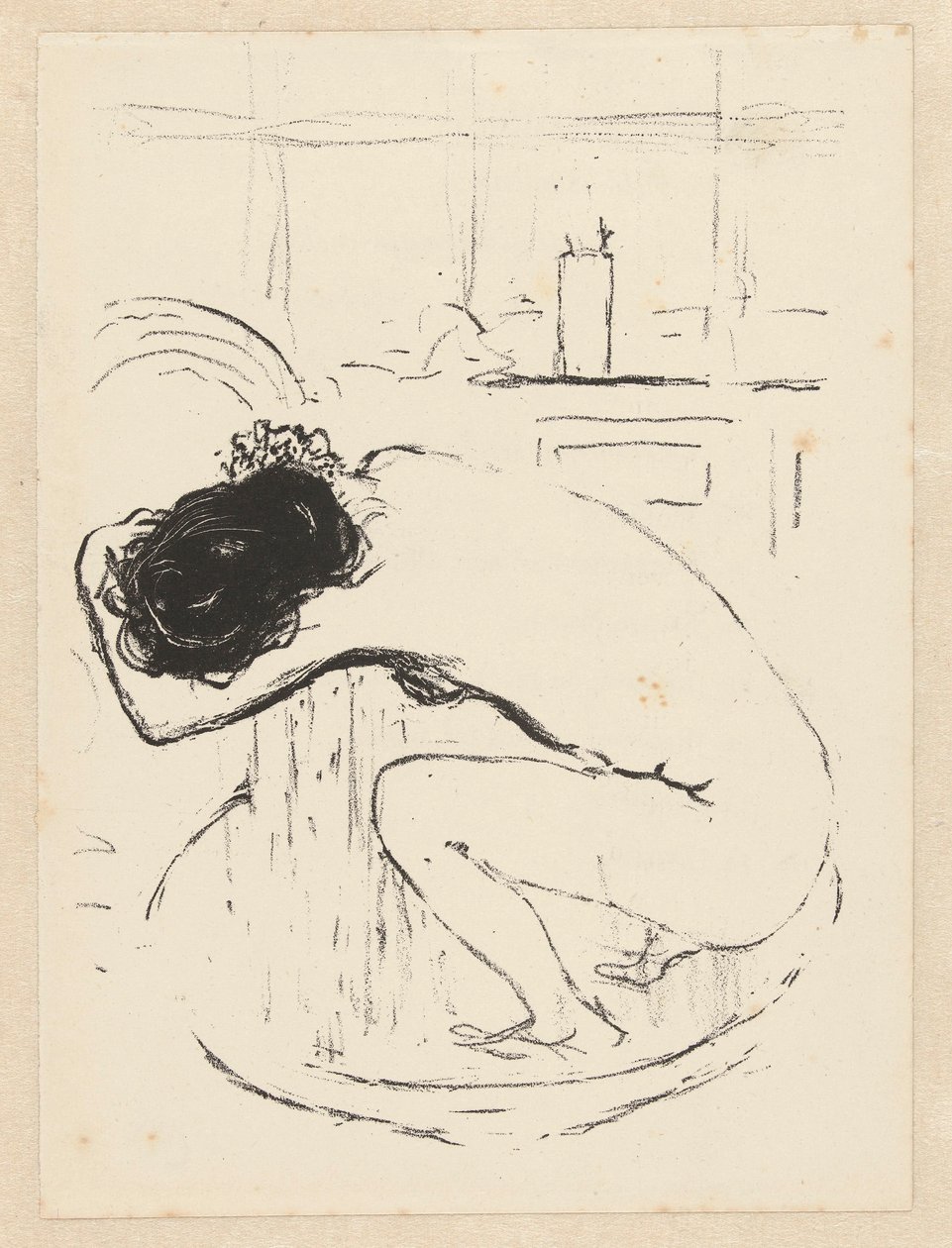 Çıplak kadın küvette çömelir ve Le Tub'ı yıkar by Pierre Bonnard