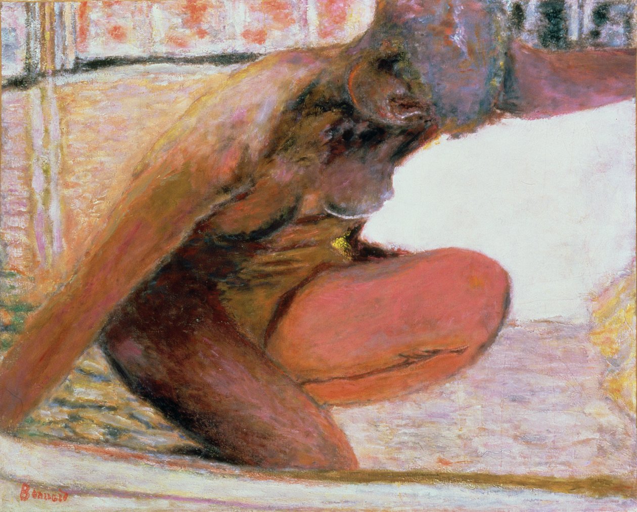 Banyoda Çıplak Çömelme, 1940 by Pierre Bonnard