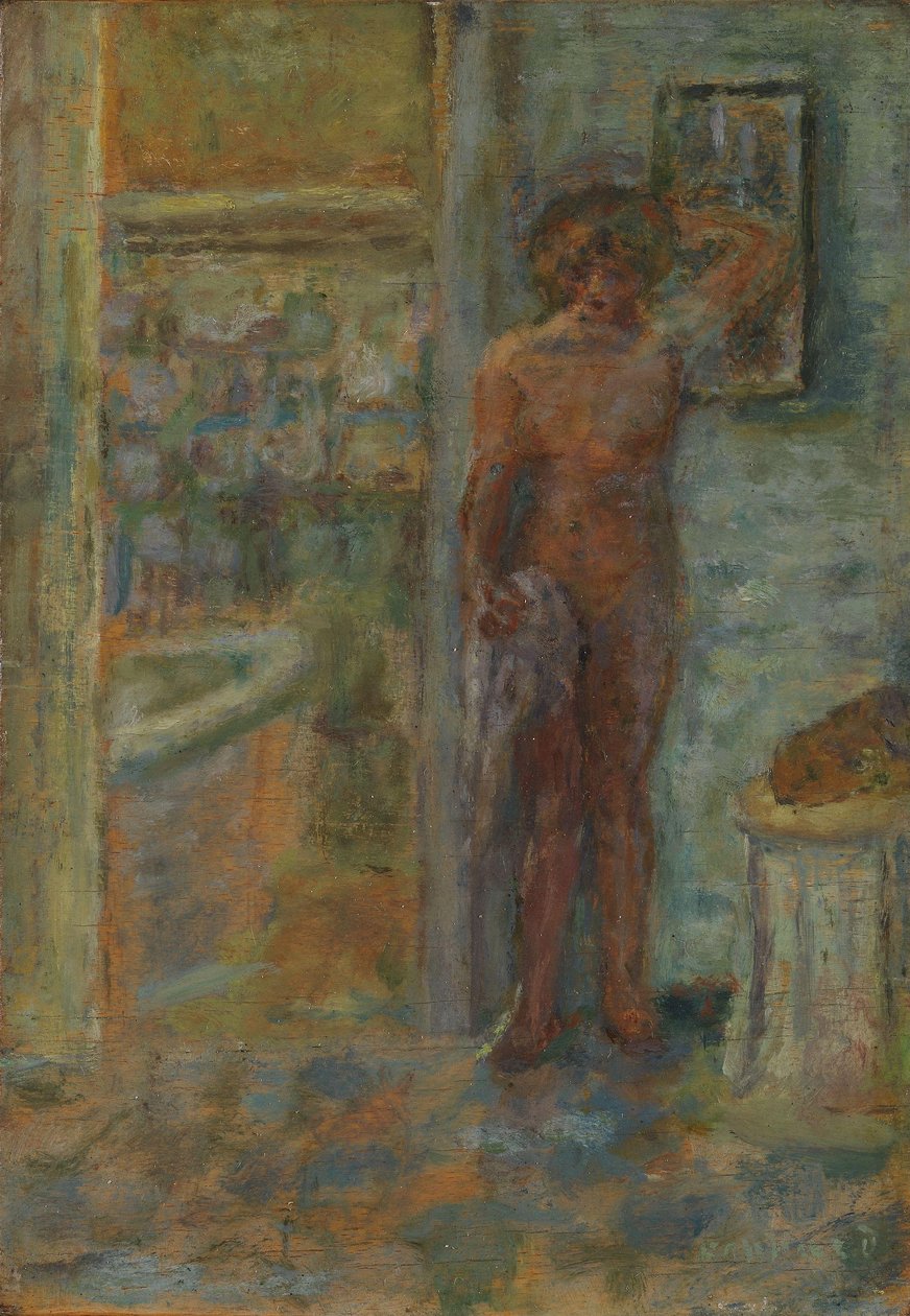 Bir iç mekanda çıplak, 1917 dolayları (ahşap üzerine yağlıboya) by Pierre Bonnard