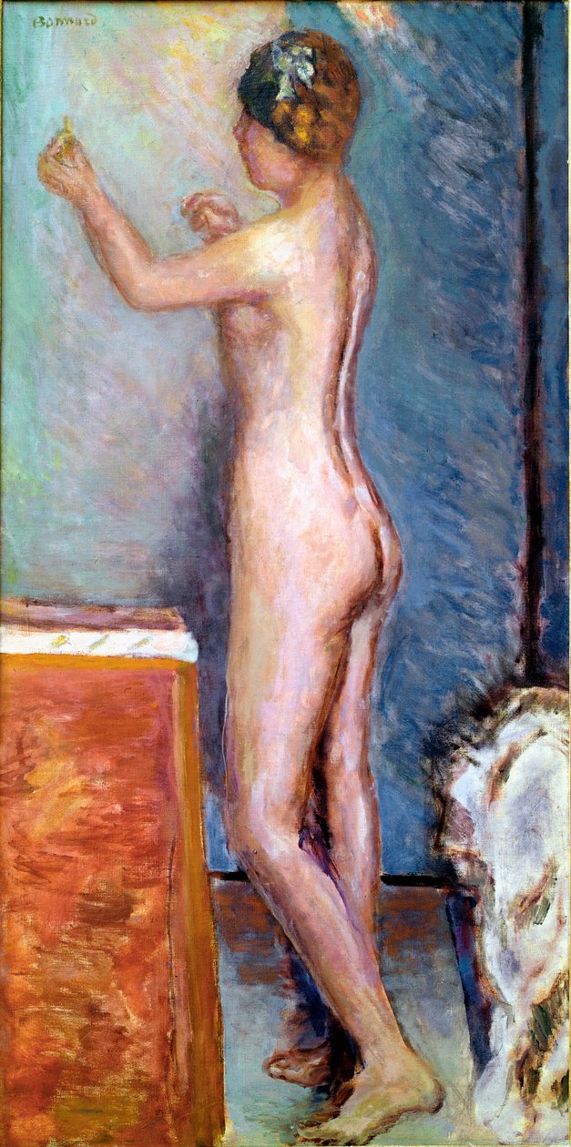 Pierre Bonnard (1867-1947) 1915 Solothurn, Silvan Kocher Koleksiyonu tarafından Mavi Arka Plan Üzerine Çıplak Tablo by Pierre Bonnard