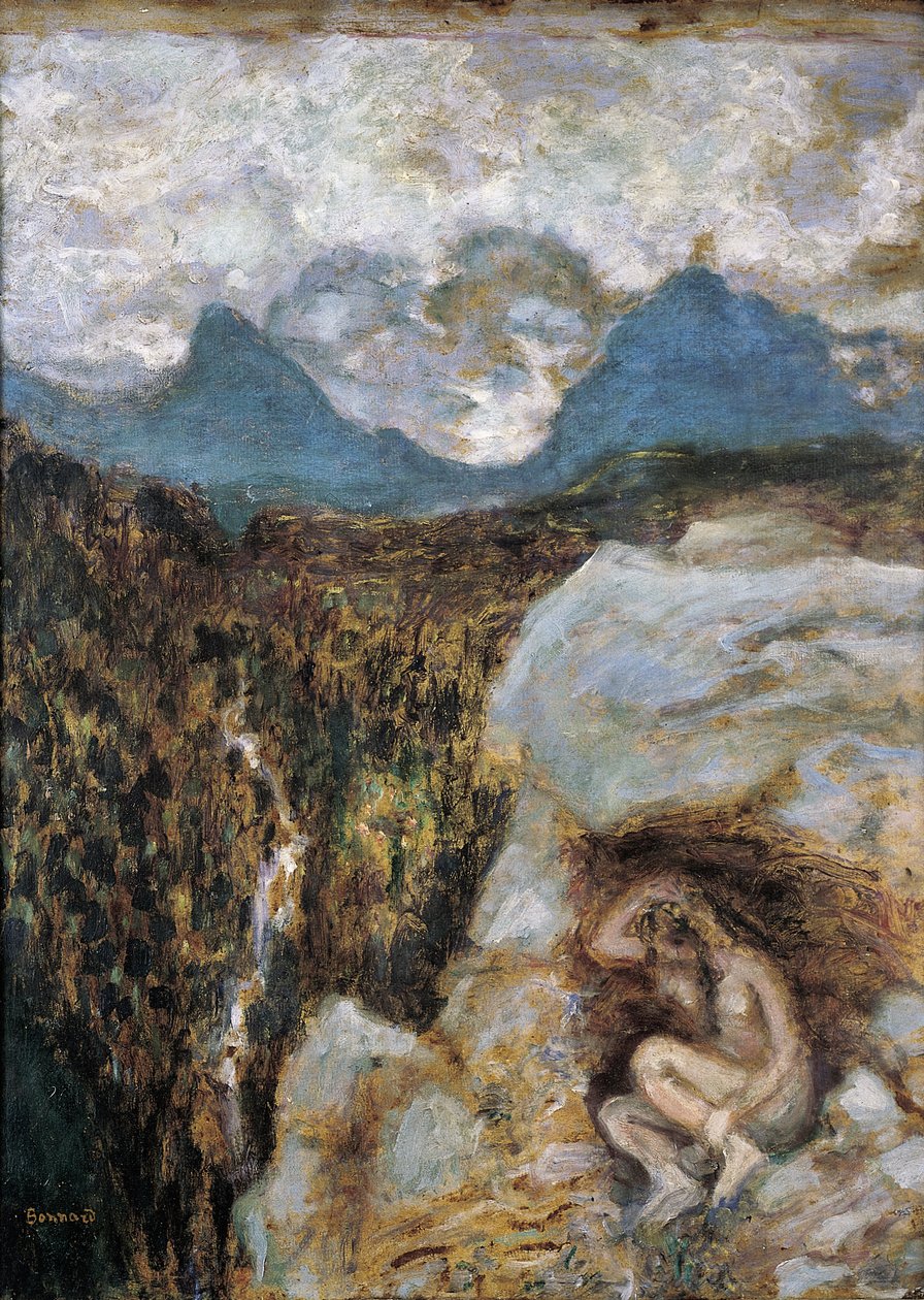 Nue au Rocher (gemide yağ) by Pierre Bonnard