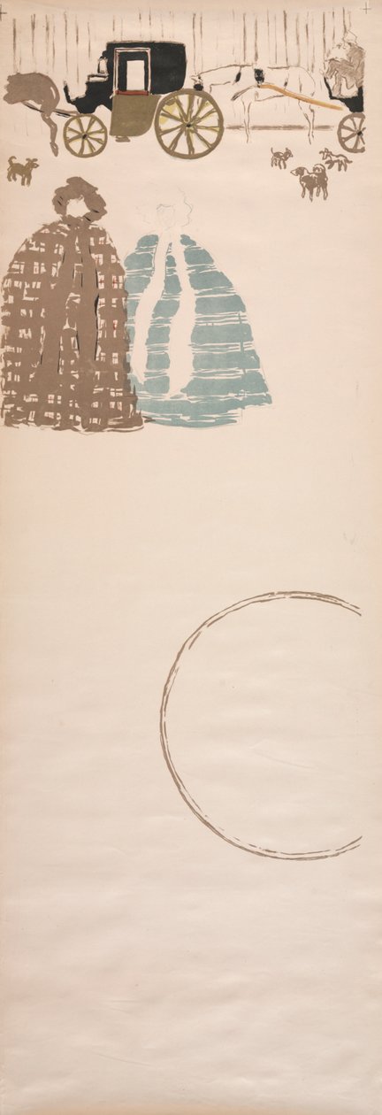 Nursemaids Promenade, Arabaların Frizi, 1895. by Pierre Bonnard