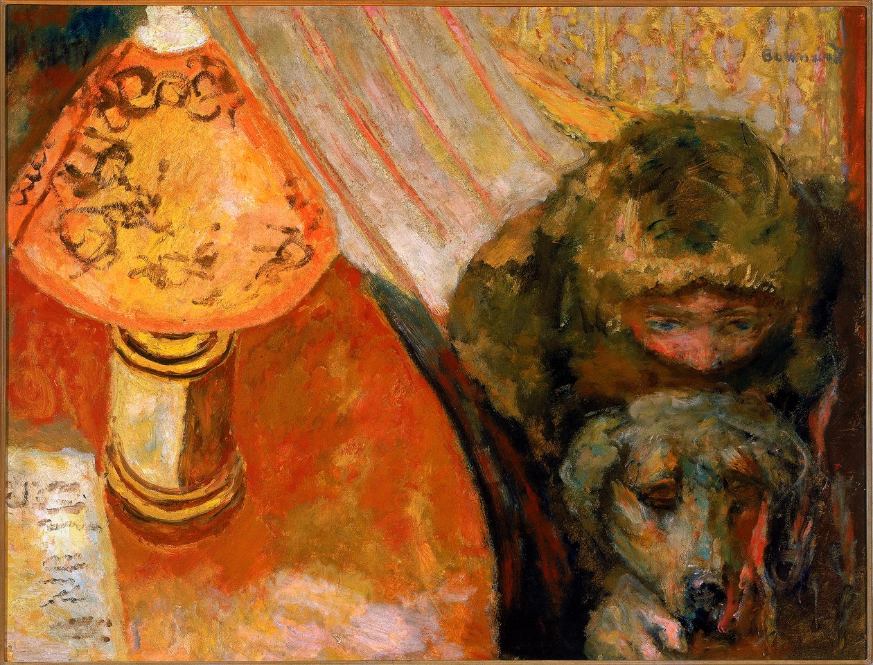Lamba ışığıyla aydınlatılan bir iç mekanın boyanması by Pierre Bonnard