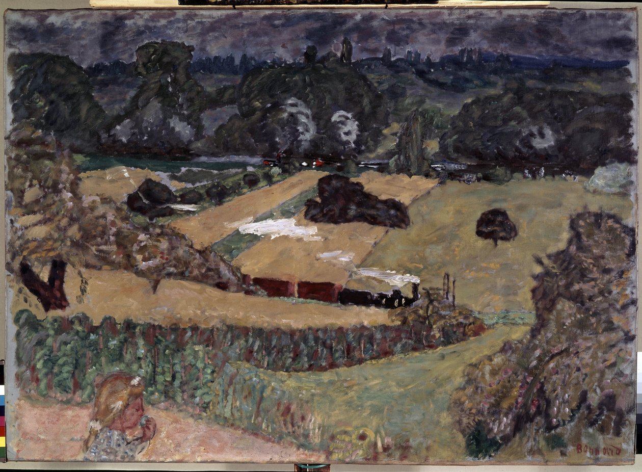 Yük treni ile manzara. Pierre Bonnard