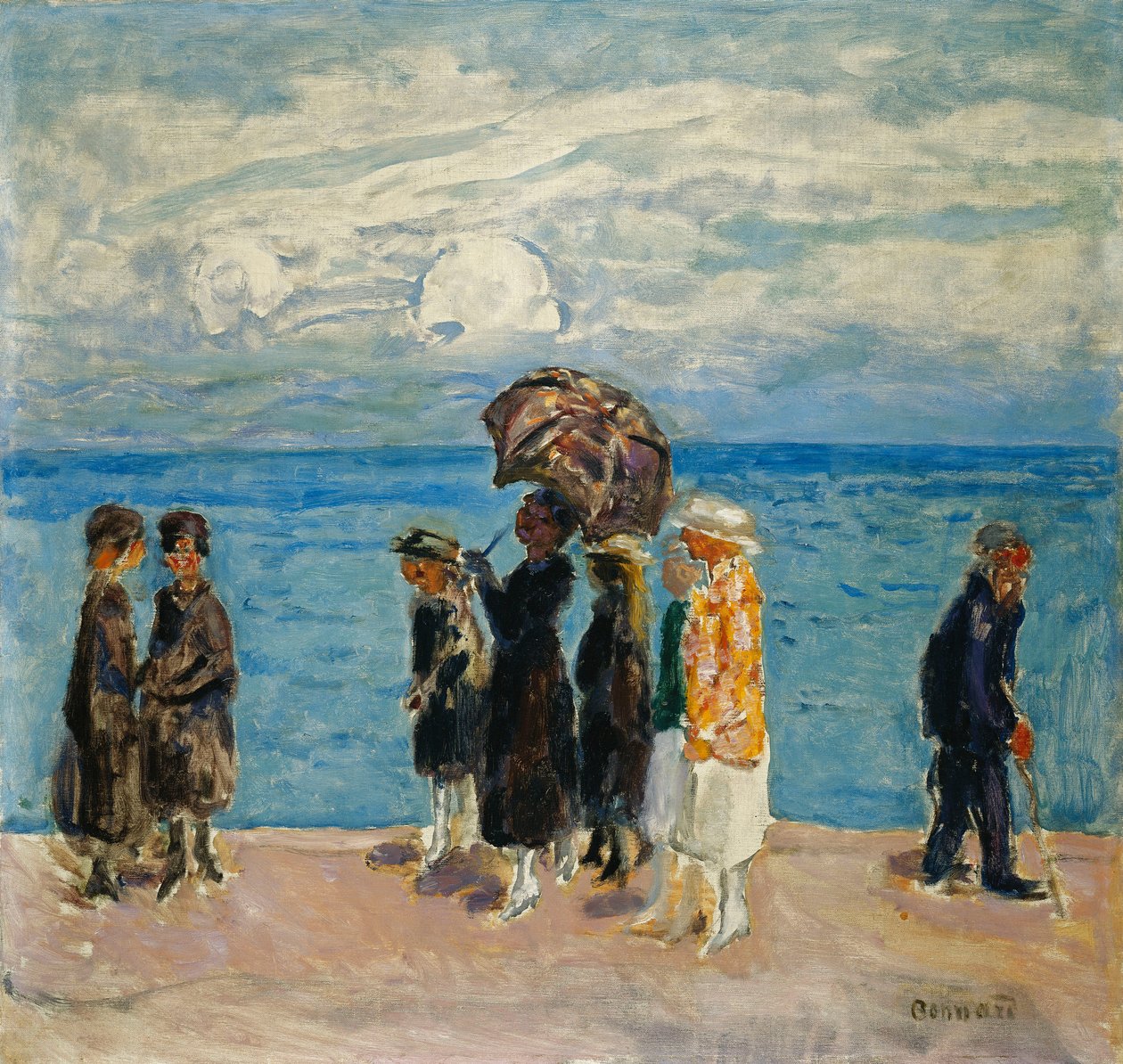 Sahilde Yürüyenler; deniz yürüyüşçüleri by Pierre Bonnard