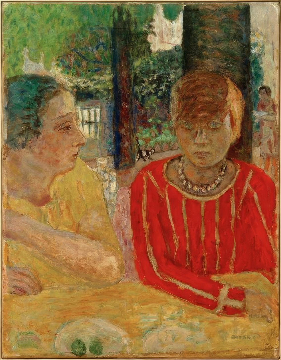Kırmızı korsajlı Kraliçe Natanson ve Marthe Bonnard by Pierre Bonnard