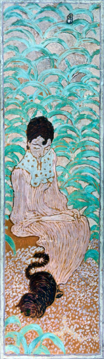 Kedili Oturan Kadın, 1891. by Pierre Bonnard