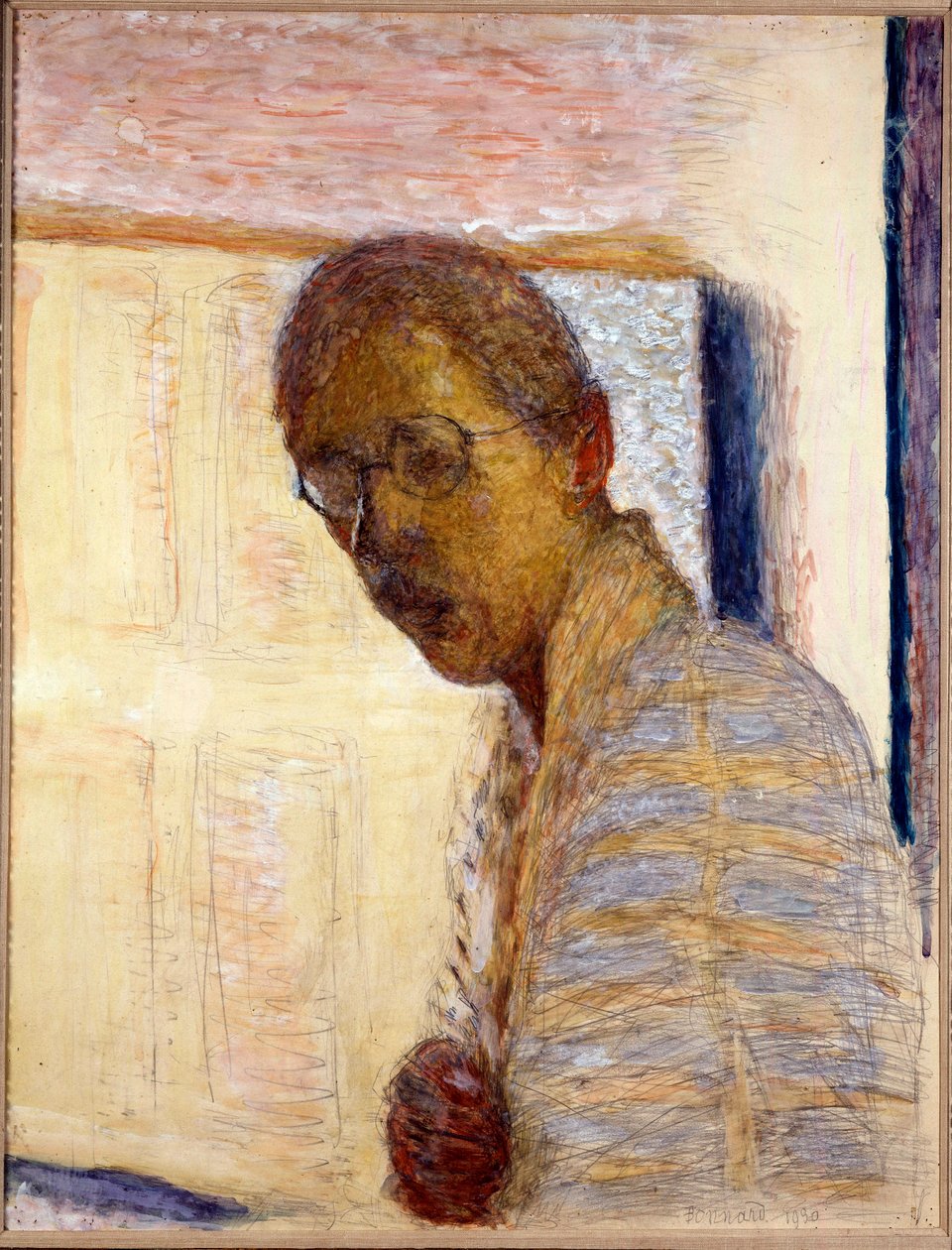 Otoportre - 1930 (kağıt üzerine guaj ve kurşun kalem) by Pierre Bonnard