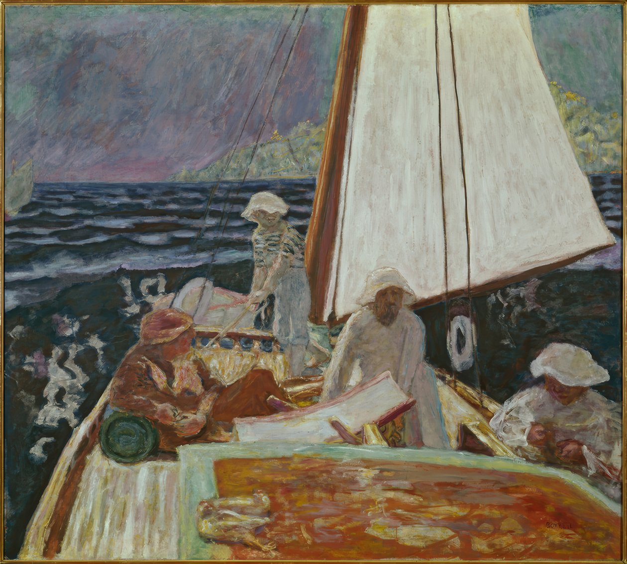 Signac ve arkadaşları bir yelkenlide by Pierre Bonnard