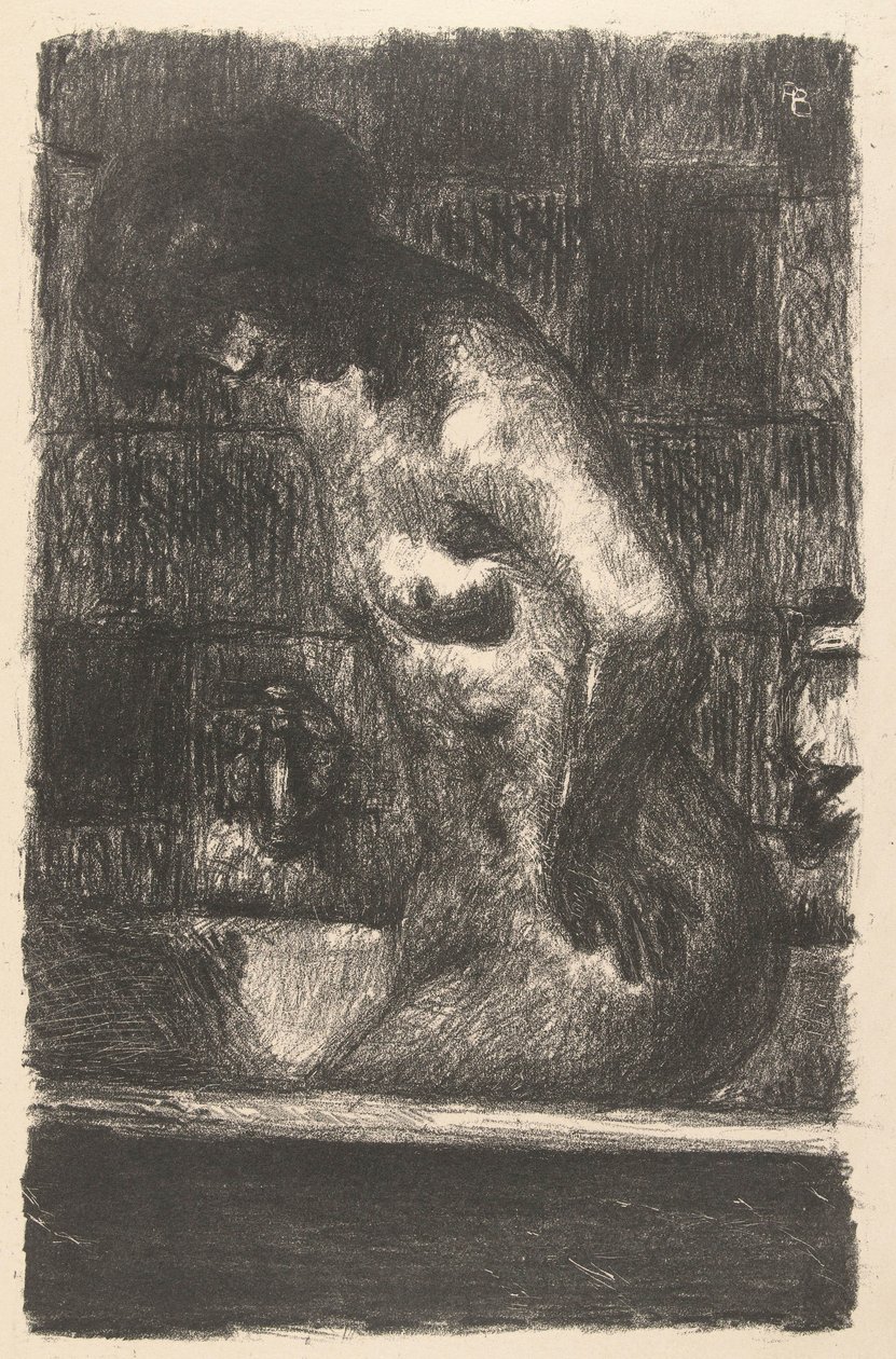 Ayakta çıplak kadın kendini banyoda yıkar Femme ilk dans sa baignoire by Pierre Bonnard