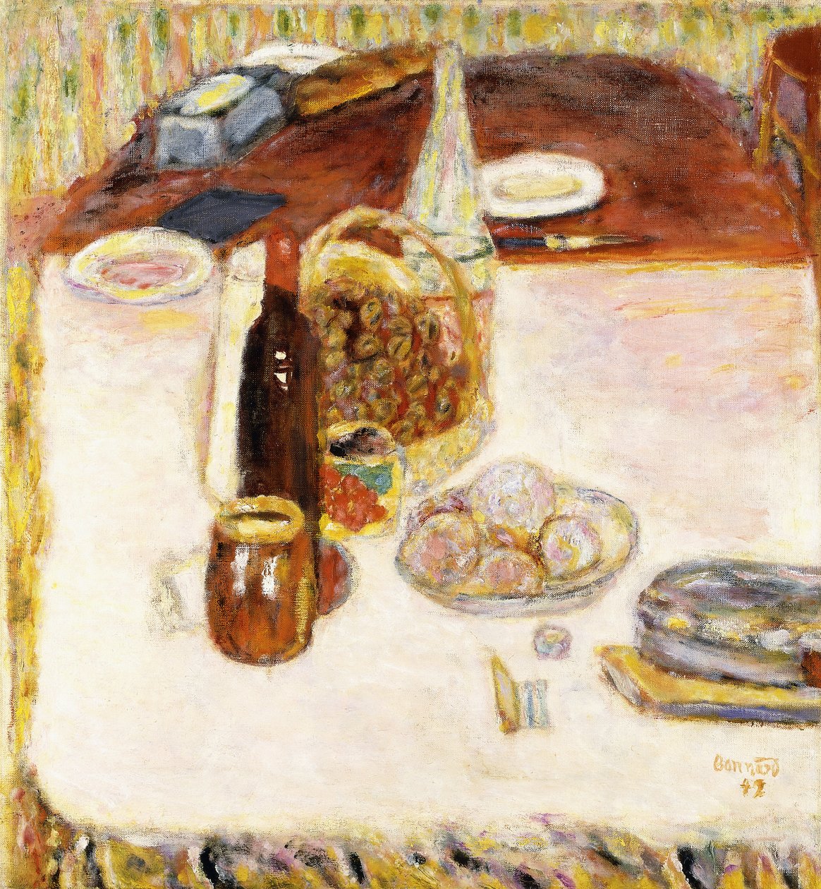 Bir Şişe Kırmızı Şarap ile Natürmort by Pierre Bonnard