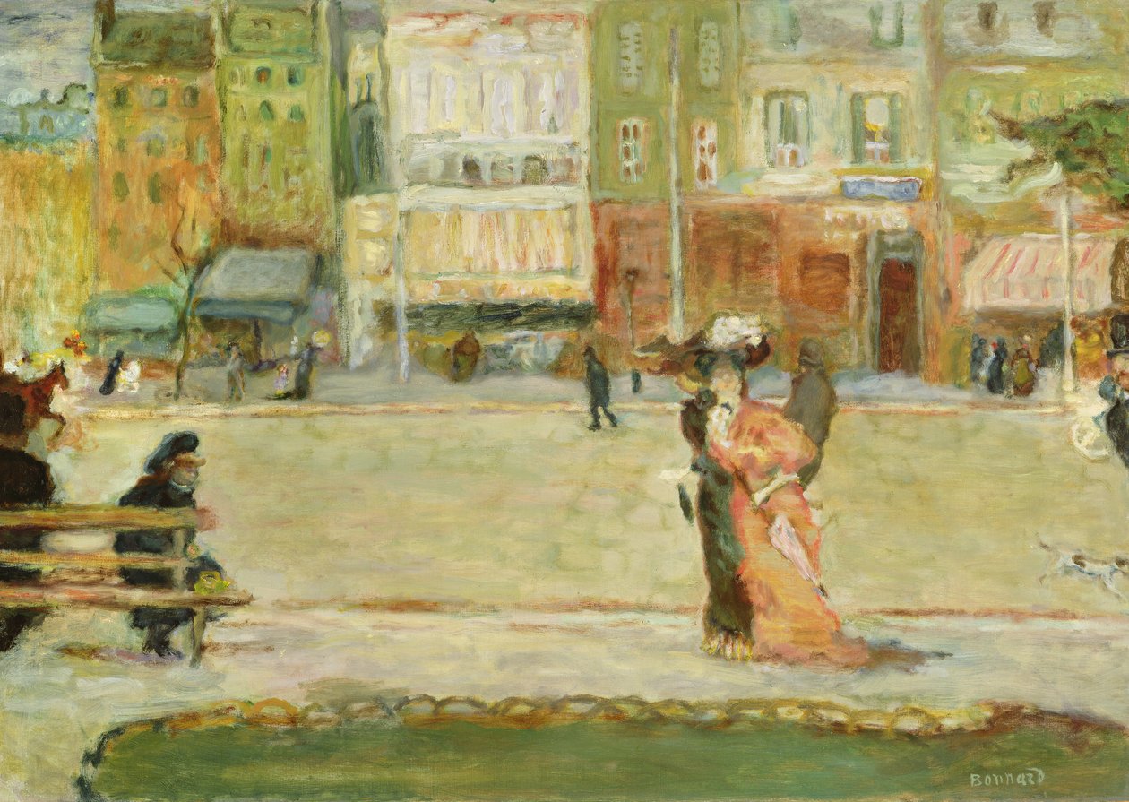 Sokak Sahnesi, Avenue Clichy, Paris (tuval üzerine yağlı boya) by Pierre Bonnard