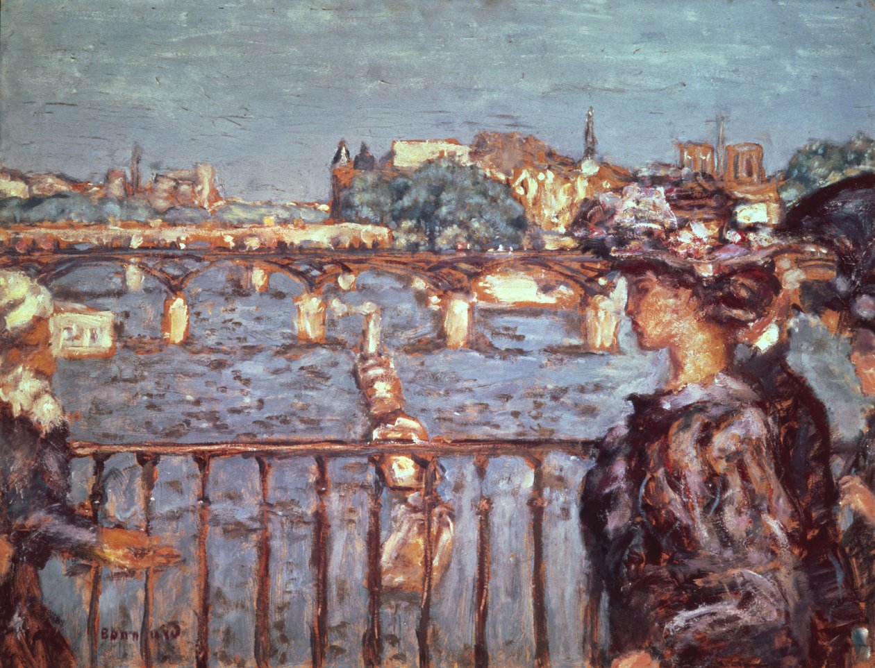 Pont des Arts, c.1905 (ahşap üzerine serilen kart üzerine yağlı boya) by Pierre Bonnard