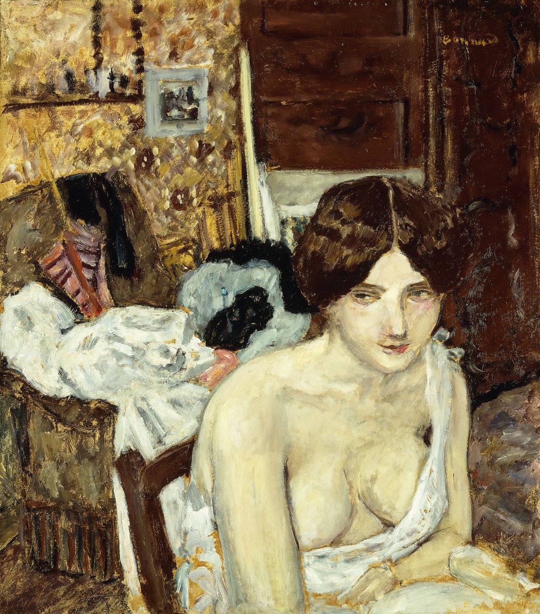 Dinlenme Modeli; Le Repos de Modele, c.1910 (gemide yağ) by Pierre Bonnard