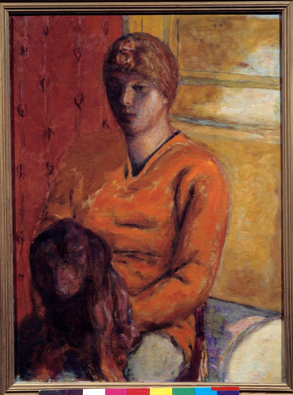 Köpek kadın. Pierre Bonnard (1867-1947), 20. yüzyıl tablosu. Grenoble, Musee des Beaux Arts. by Pierre Bonnard