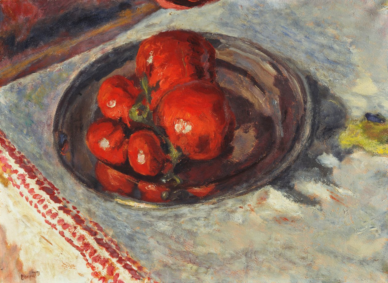 Domates; Tomates, c.1924 (tuval üzerine serilmiş kağıt üzerine yağlı boya) by Pierre Bonnard