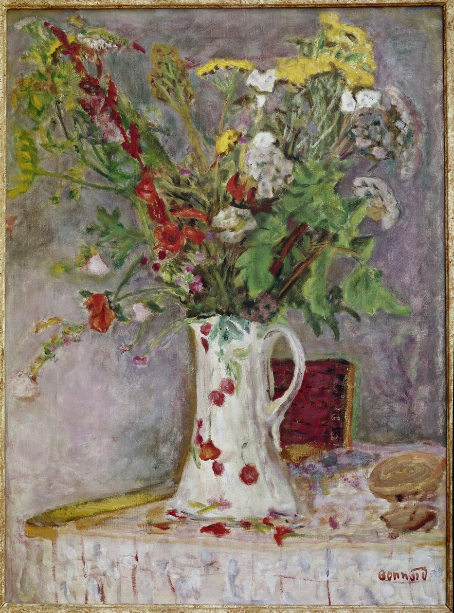 Vazoda çiçek (tuval üzerine yağlı boya by Pierre Bonnard