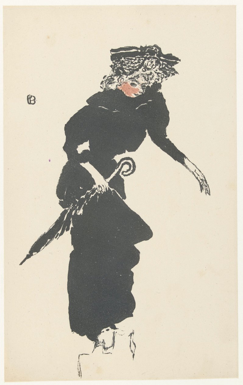 şemsiye ile kadın kadın şemsiyesi by Pierre Bonnard