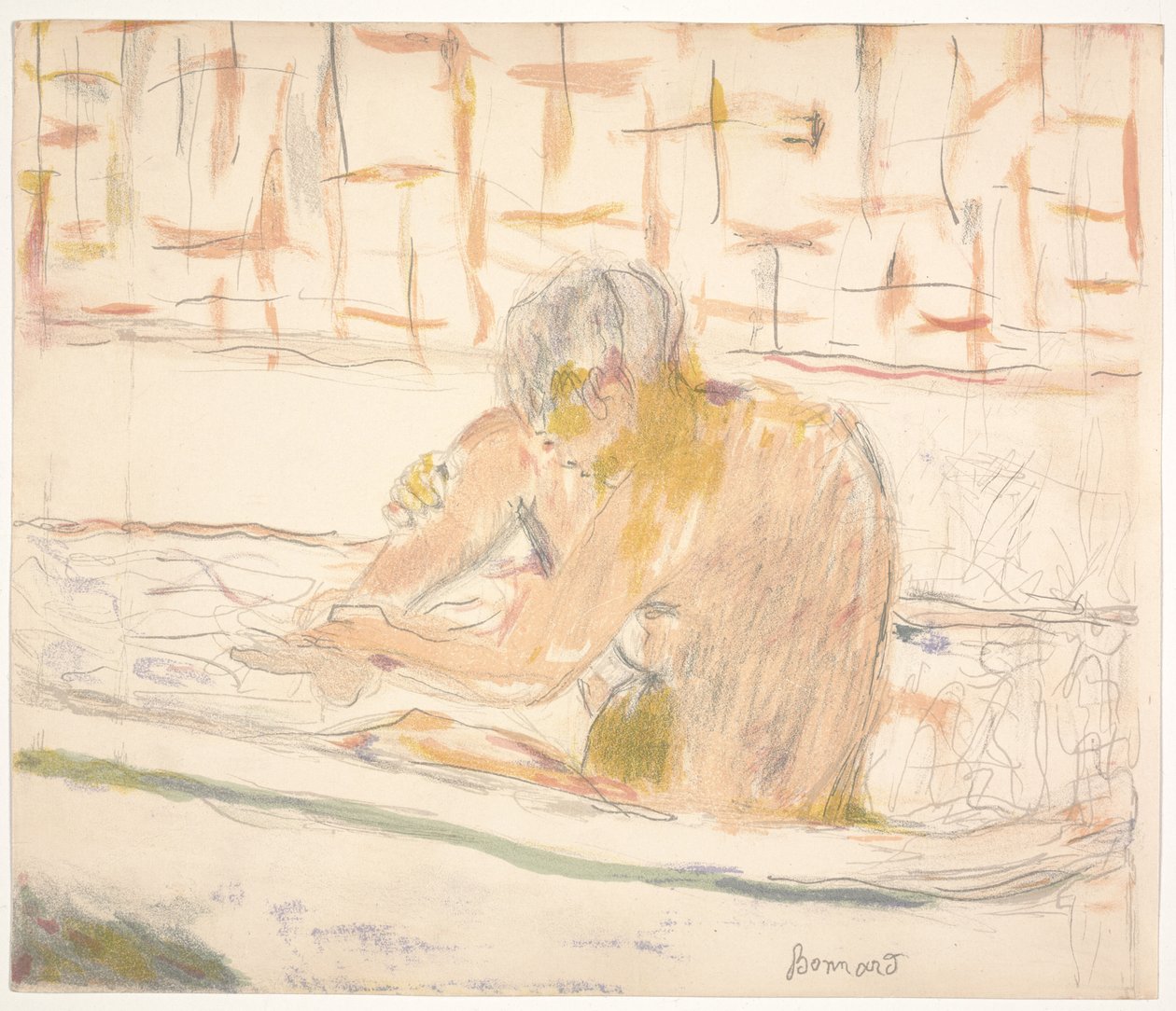 Banyosunda Oturan Kadın by Pierre Bonnard