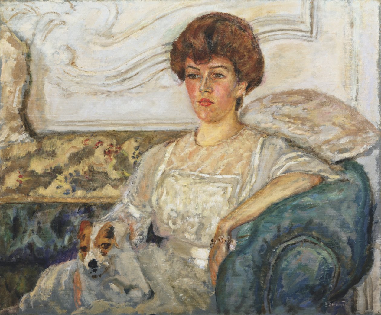 Kadın mavi bir kanepede by Pierre Bonnard