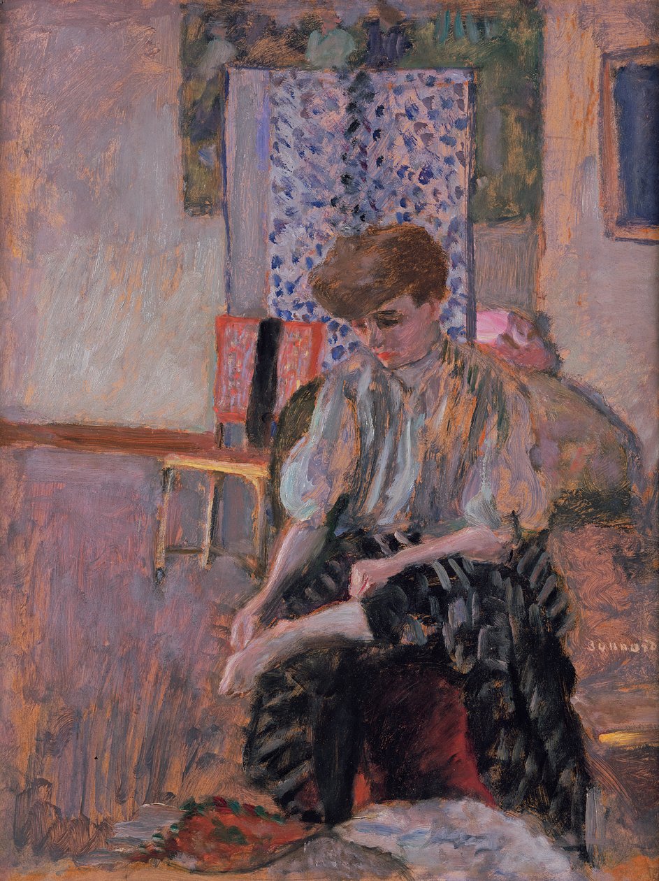Çoraplarını giyen kadın by Pierre Bonnard