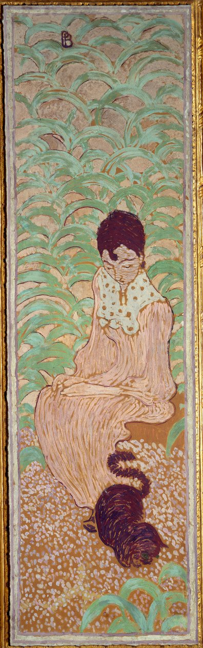 kedi oturan kadın by Pierre Bonnard