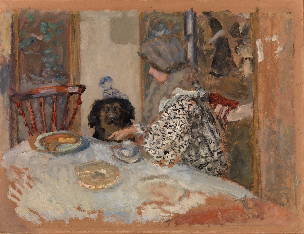 Köpekli Kadın veya Masada Kadın ve Köpek by Pierre Bonnard