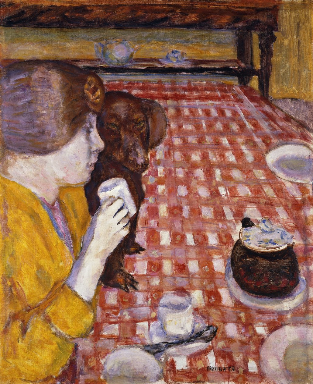 Sarı ve Kırmızı (Kırmızı Damalı Masa Örtüsü); Sarı ve Kırmızı (Kırmızı Çinili Masa Örtüsü) by Pierre Bonnard