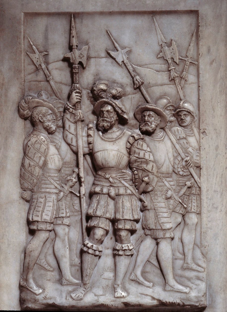 Pierre Bontemps (1505/1510-1568/1570) tarafından gerçekleştirilen I. François mezarının (1494 - 1547) kabartmalarının detayı by Pierre Bontemps